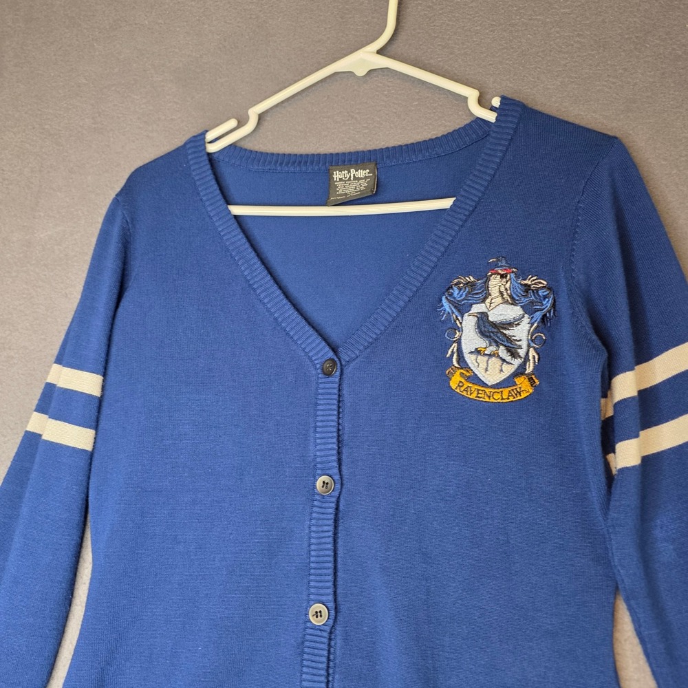 Harry Potter Ravenclaw House Blue Cardigan Sweater M Preppy Academia Schoolgirl